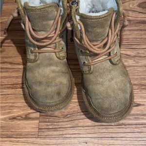UGG Tan Suede Boots with Zipper